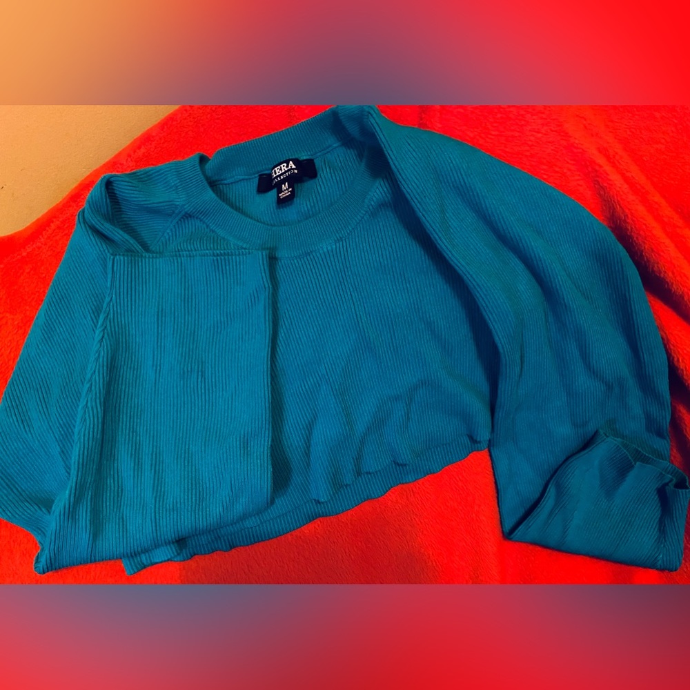 Cropped Turquoise Sweater